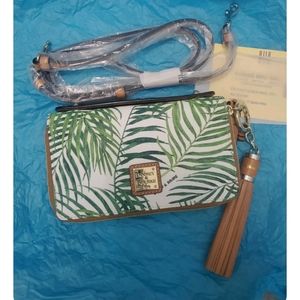 Dooney and bourke White Siesta Coated Cotton Willis Clutch